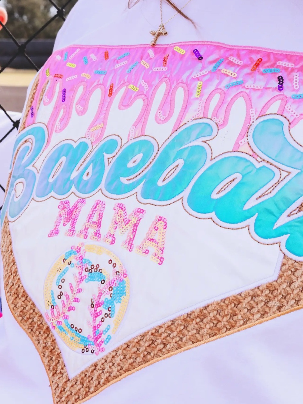 NEW Brianna Cannon Baseball Mama Icecream Base Shirt